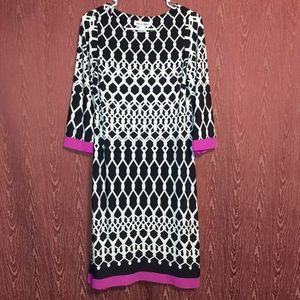 LAURA FEFFRIES BLACK AND WHITE WITH HOT PINK TRIM WOMEN'S SIZE 6